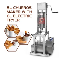 itop 5l manual churros maker and 6l electric fryer 2pcslot commercial vertical spanish churrera machine 5pcs nozzles heavy duty