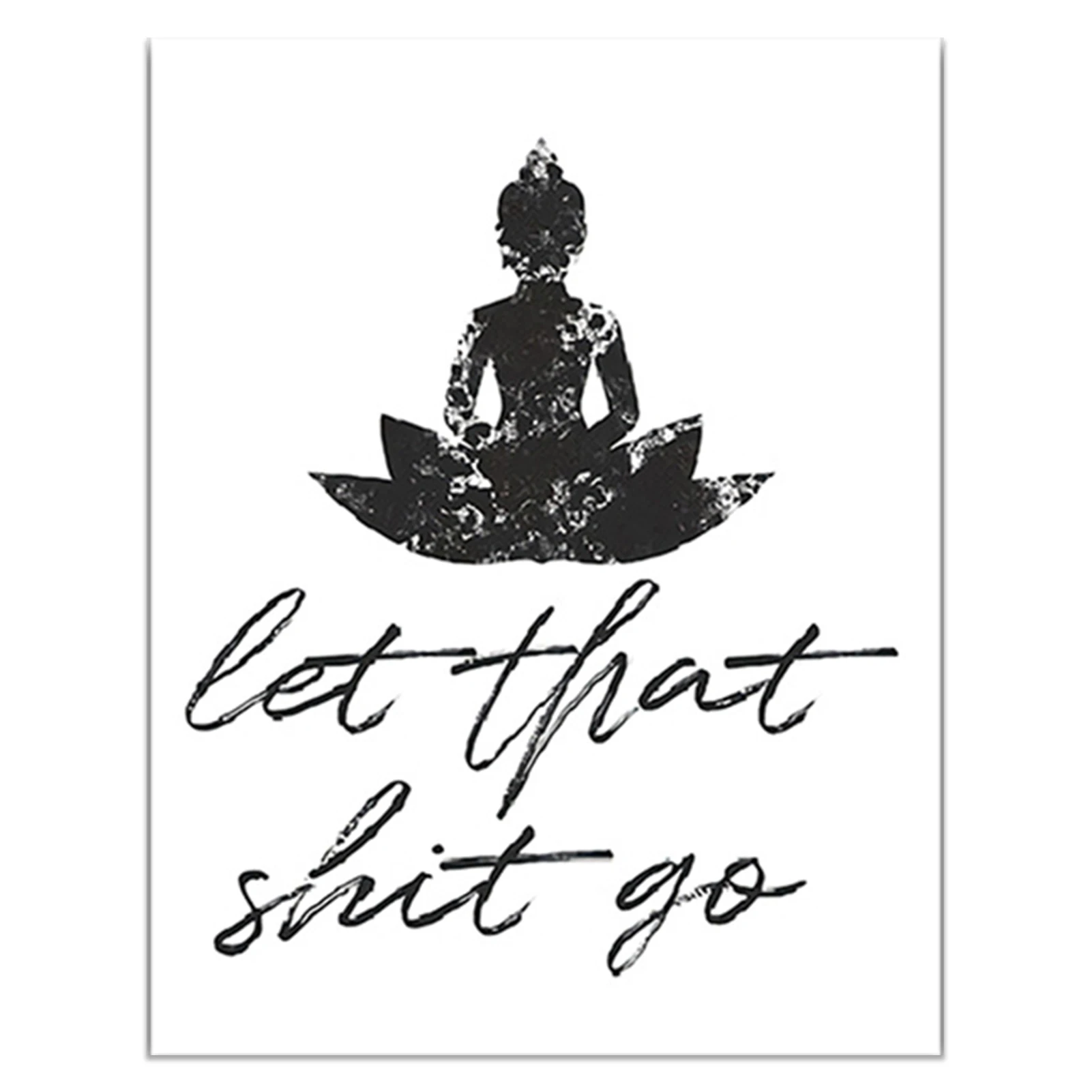 

Company Canvas Print Office Unique Wall Art Quote Clear Waterproof Funny Bathroom Decor Let That Shit Go Modern Wood Frame