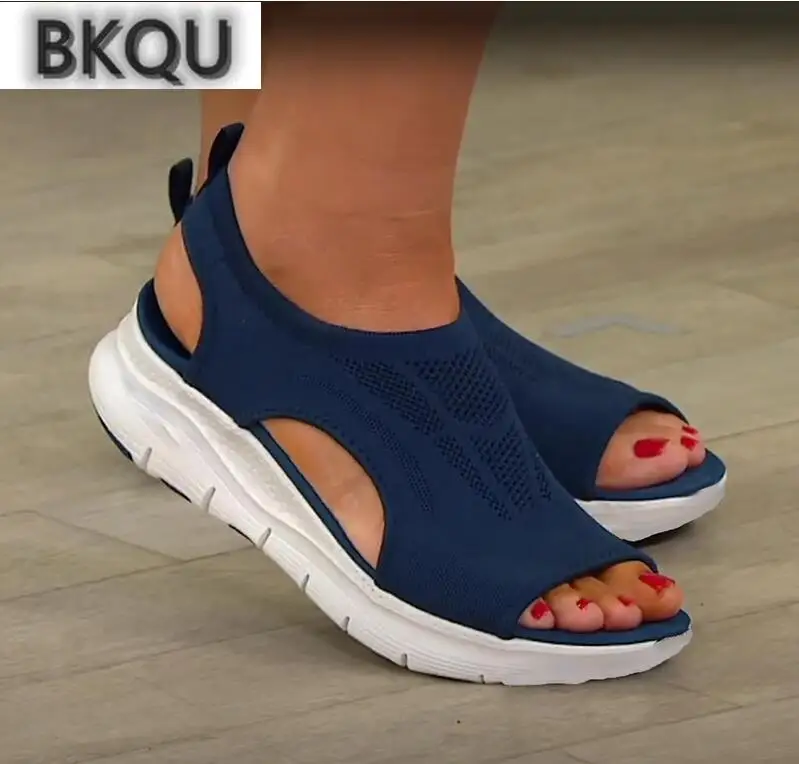 

2022 Summer New Mesh Casual Women Sandals Wedge Outdoor Platform Shoes Women's Lightweight Comfortable Shoes Large Size