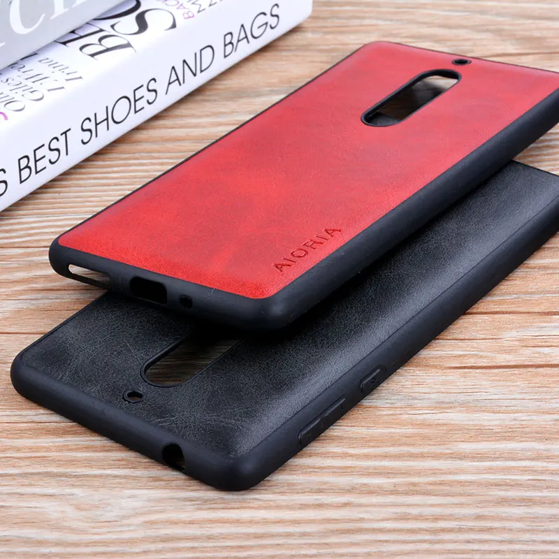 

for NOKIA 3 5 8 case Luxury Vintage PU cow leather pattern capa Skin cover phone cases for nokia 3 5 8 coque funda