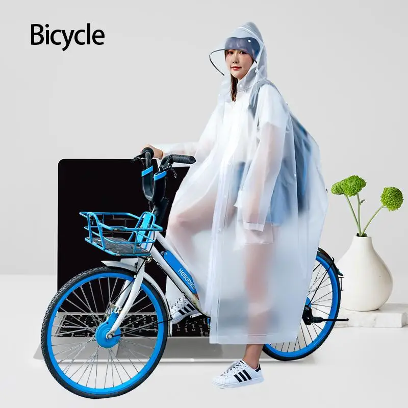 

Fashionable Long Transparent Raincoat for Single Riders, Providing Ultimate Protection for Electric Bike Enthusiasts