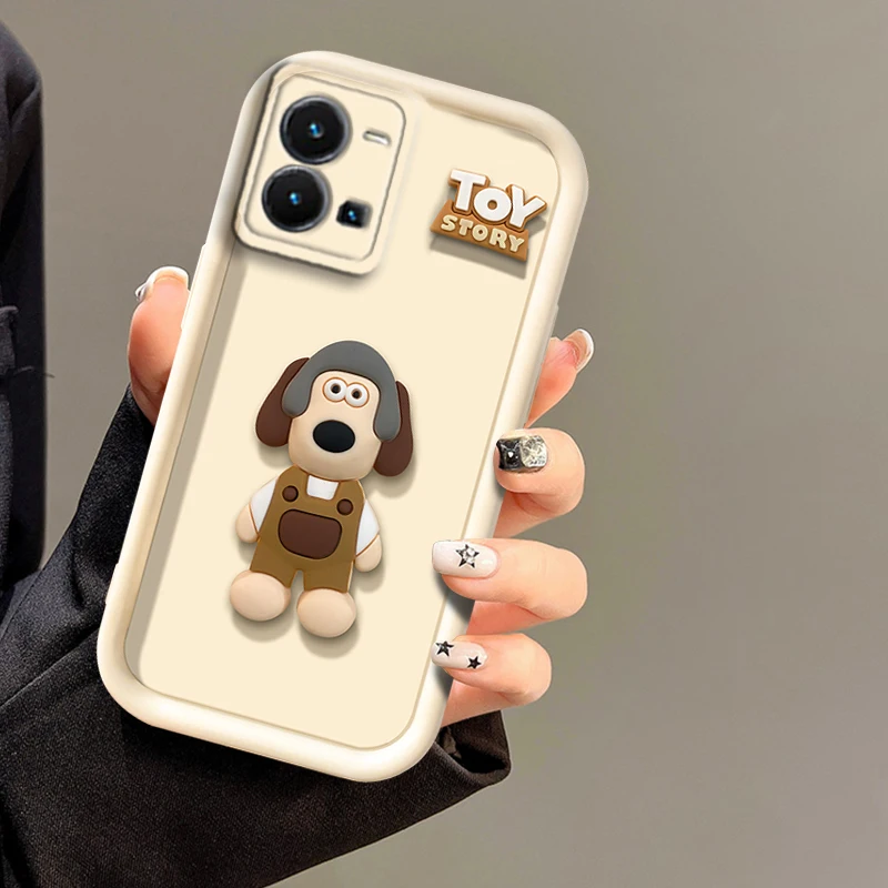 

3D Dog Len protect Phone Case For VIVO Y35 Y36 Y51 Y93 Y91 Y95 Y90 Y27 Y21 Y32 Y20 Y16 Y15 Y35 Y02 Y15S Y17 4G 5G Cover