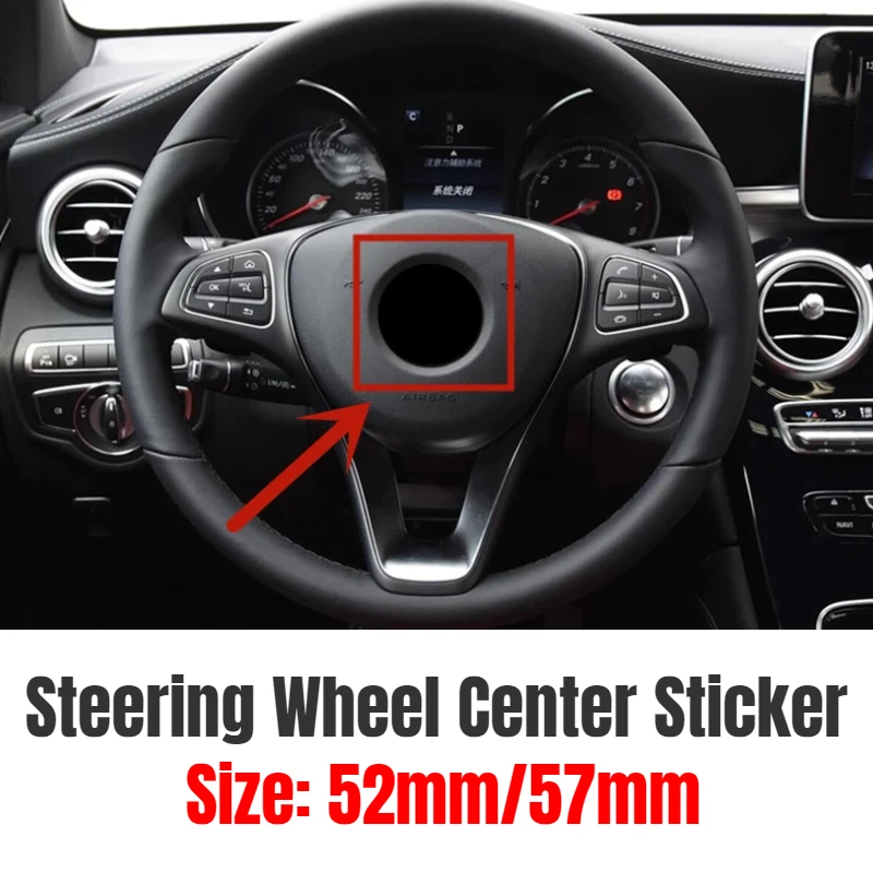 

52 / 57 мм Автомобильная наклейка на руль для Mercedes Benz W212 W213 W202 W204 W211 W176 W210 W205 GLA GLC CLS GLK