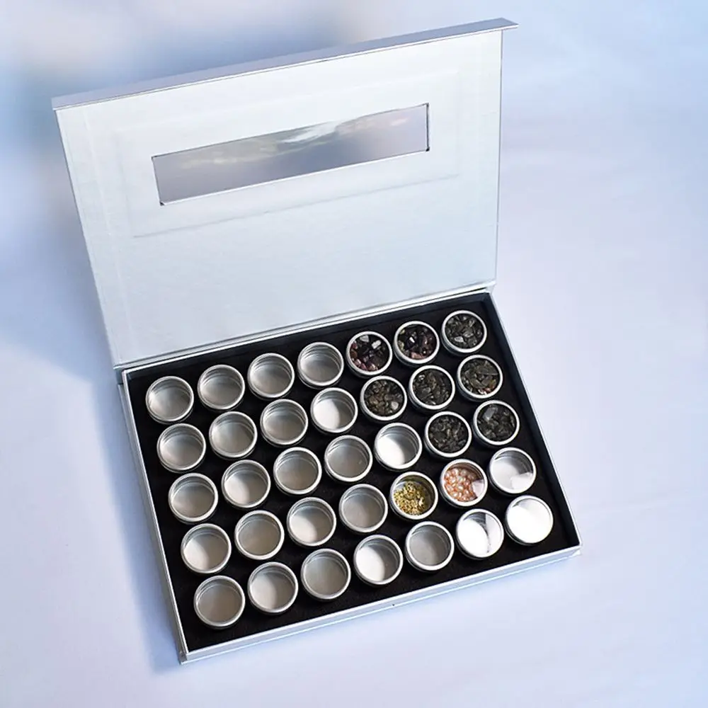 

35Pcs/Set Nail Art Rhinestones Storage Box Transparent Glitter Powder Sequins Jewelry Display Empty Container Manicure Tools