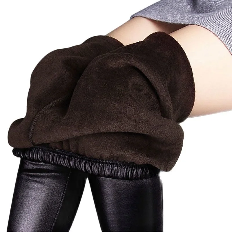 

Winter leggings women autumn warm leggings Fake leather Velvet pants Stretch Skinny sexy thickening black Leggings Pants