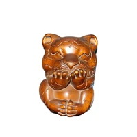chinese boxwood wooden statue statuette animal cute tiger home decor sculpture
