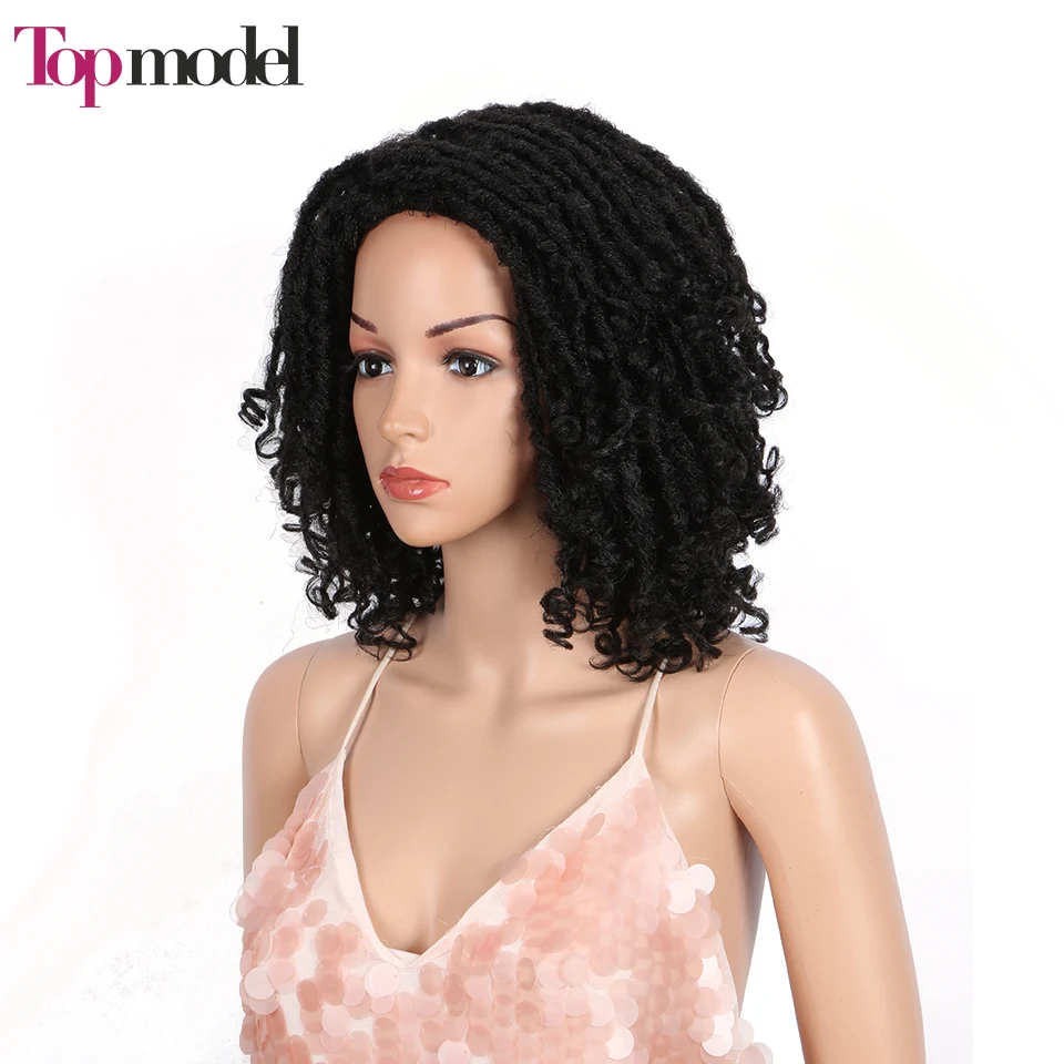 Парик для верховой модели Dreadlock Плетеный парик твист черный коричневый Короткие