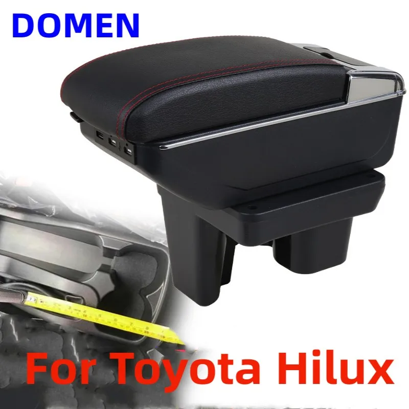 

For Toyota Hilux armrest box Original dedicated central armrest box modification accessories Dual Layer USB Charging