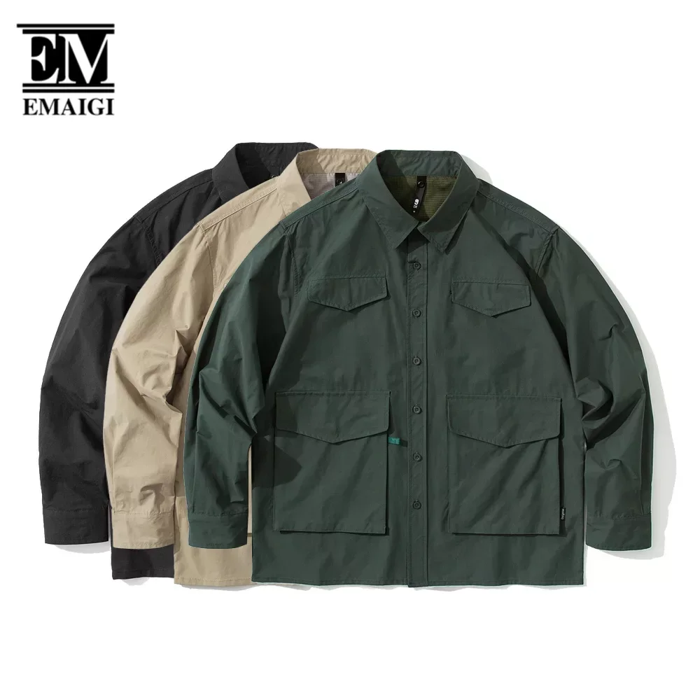 Cityboy японские модные рубашки-карго мужские уличные свободные повседневные