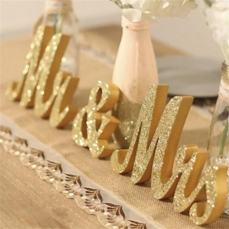 

Настольные украшения, свадебное украшение «Мистер и миссис», деревянные буквы, знак для свадебвечерние НКИ, домашний декор для стола