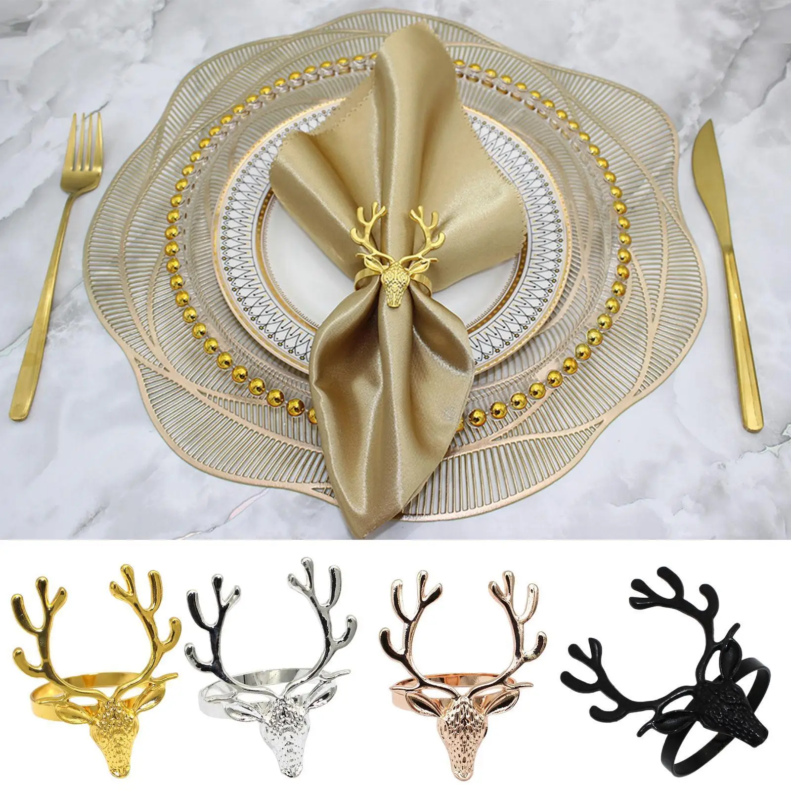 

6 шт., декоративные кольца-салфетки в виде оленя