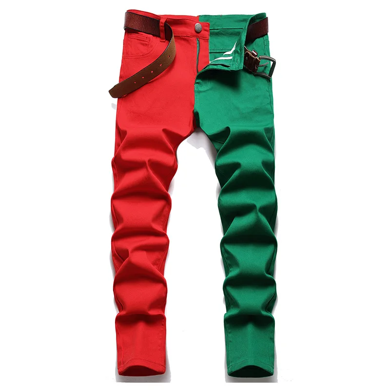 

Джинсы мужские Стрейчевые в стиле хип-хоп, пэчворк, облегающие брюки из денима, уличная одежда