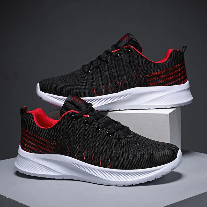 Mesh Men Shoes Casual Breathable Men Sneakers Fashion Lace-Up Lightweight Walking Sneakers Tenis Masculino Men Vulcanize Shoes