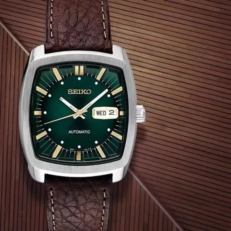 100% оригинальные часы SEIKO серии Snkp27, настоящие автоматические механические часы с автоподзаводом, квадратные многофункциональные роскошные кожаные часы (art.: 3920ca3064e09) - 3920ca3064e09