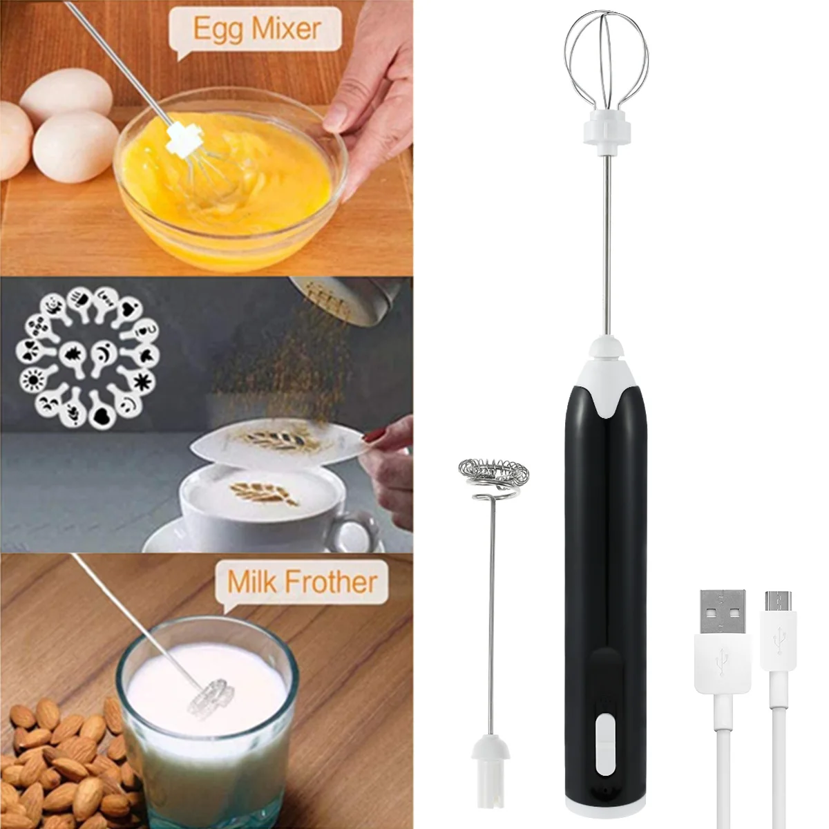 

Ручной USB-прибор для производства молочной пены, электрический аппарат для вспенивания молока, с тремя вращающимися скоростями, многофункц...