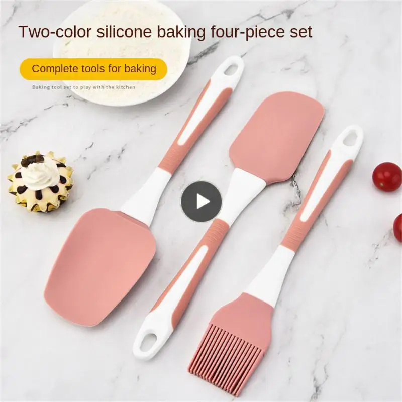 

Flexible Silicone Baking Tool Set Suitable For Kitchen Oil Brush Scraper Easy Cleaning Four-piece Mixing Baking Suit Bakeware