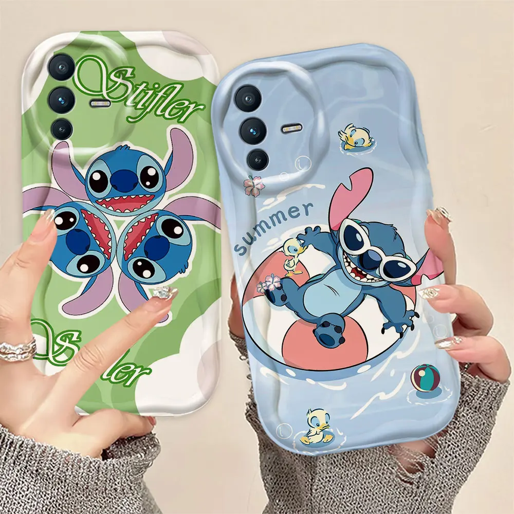 Чехол Cartoon D-Disney Stitch 3D Wave для Infinix SPARK CAMON ПРИМЕЧАНИЕ HOT 40 40I ZERO 30 30I 20 20I 12 9 POVA SMART 6 7 8 GT
