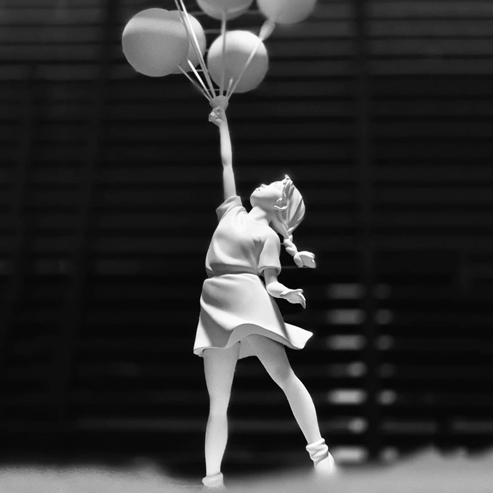 

Living Figurines Decorat Girl Room Girl Flying Sculptures Banksy Decoration Sculptures Home Balloon Statuettes Balloon And
