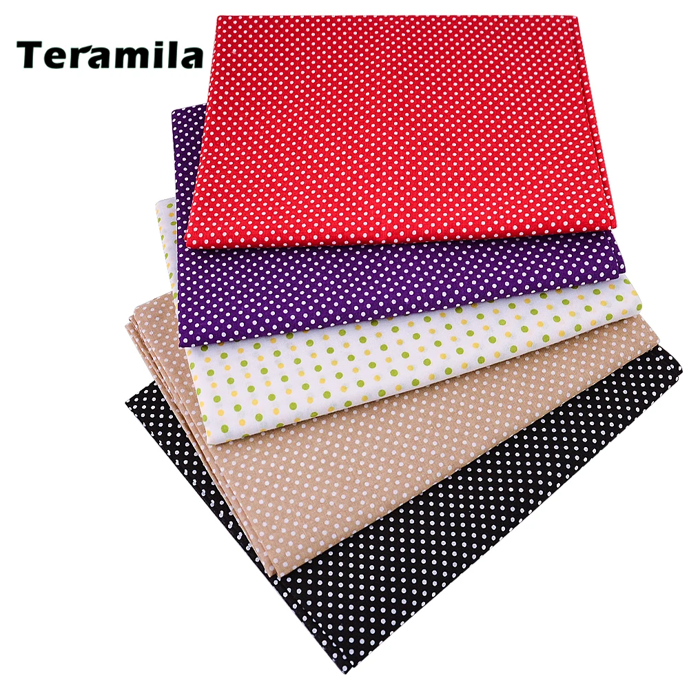 Белые точки дизайн orange печатных хлопчатобумажной ткани лоскутное установить