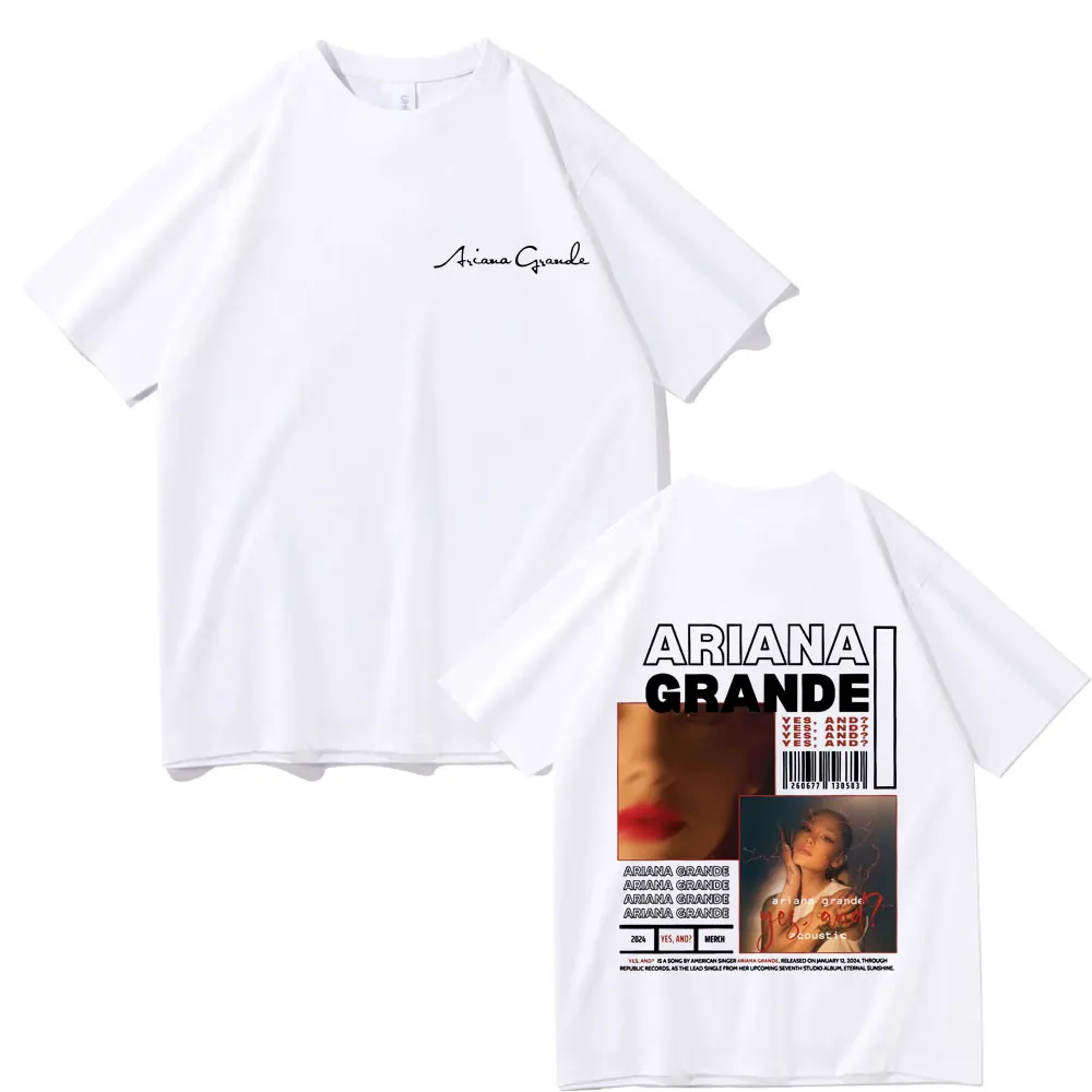 Певица Ариана Гранде Да и музыкальный альбом футболка с двусторонним принтом для