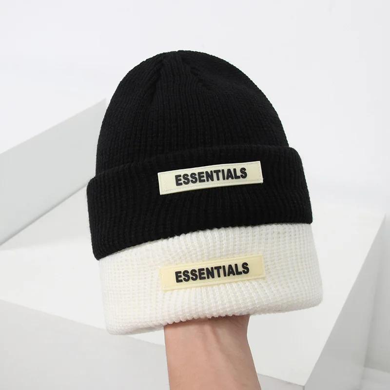 

FOG FEAR OF GOD Essentials Knitted Hats for Women Black Hat Winter Mens Hats Women Beanies for Ladies Skullcap Knitted Thick Hat