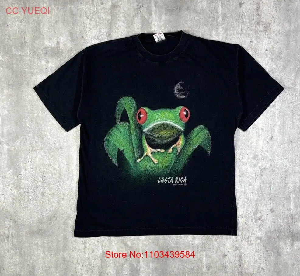 Винтажная футболка Costa Rico Frog Nature 90-х годов черная размер XL