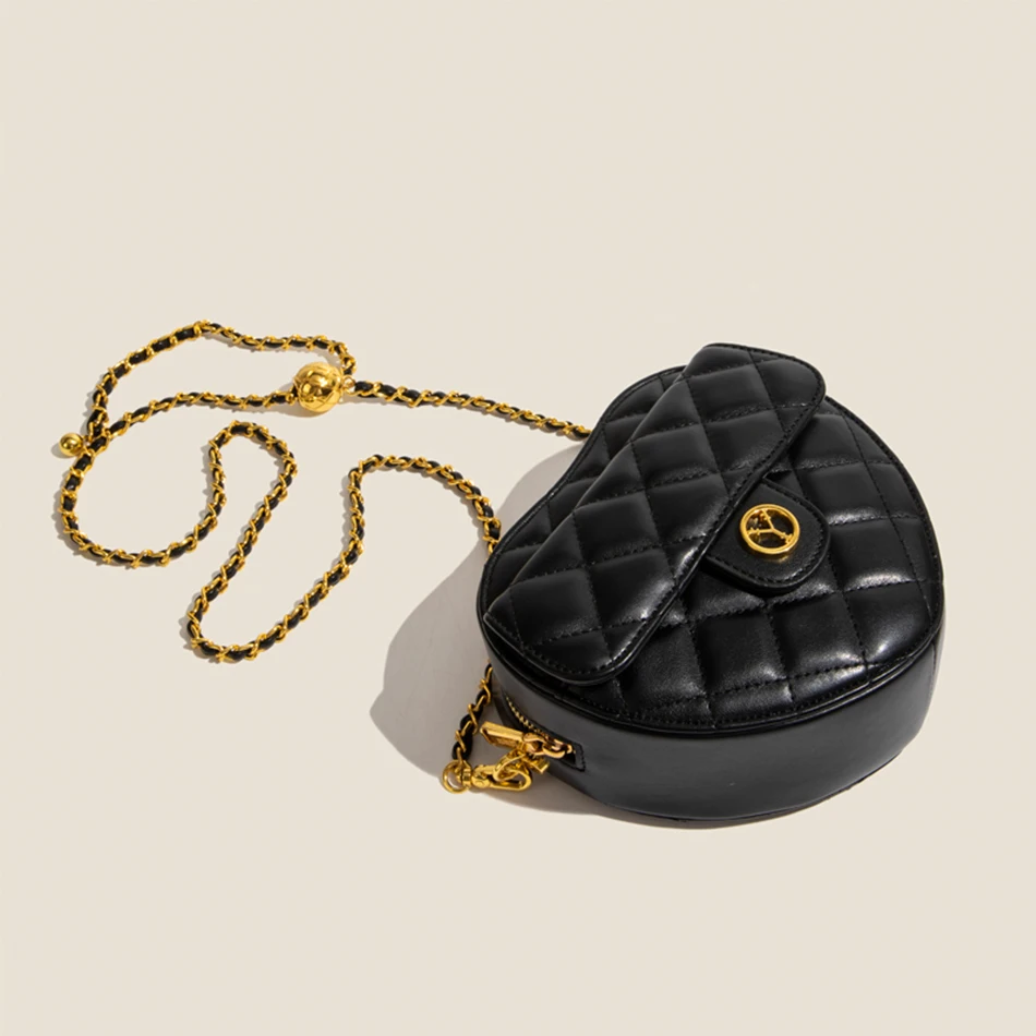 

Роскошная брендовая Маленькая женская сумка через плечо с сердцем, Высококачественная Милая сумка из искусственной кожи, дизайнерская трендовая сумка через плечо с цепочкой