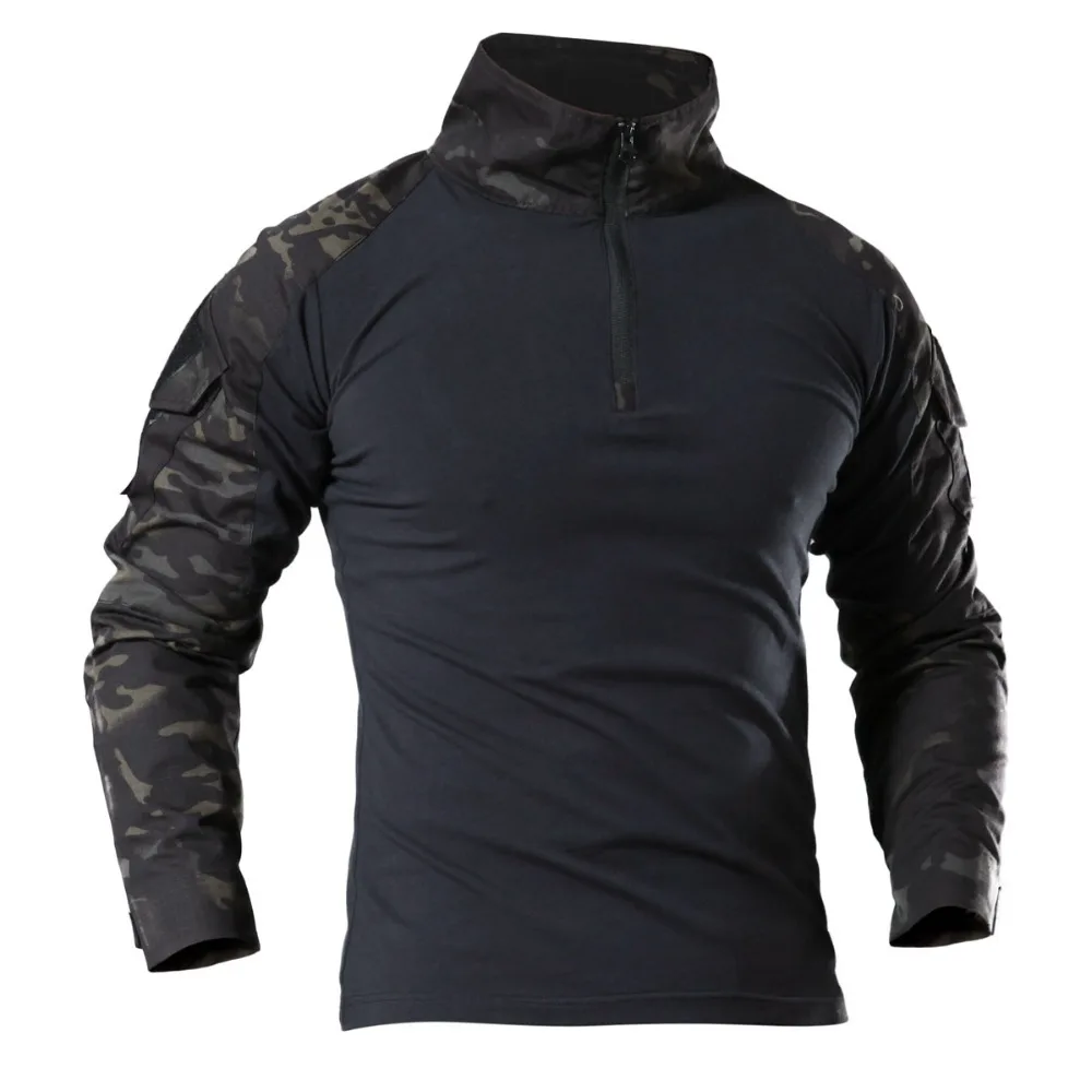 Tactical T shirt Soldiers Military Combat T-Shirt Long Sleeve Camouflage Shirts Paintball T Shirts