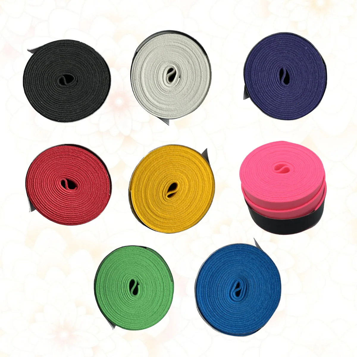 

8PCS Colorful Racket Grip Wrapping Bands Anti-Slip Tapes Sweat Absorbent Racket Strap for Fishing Pole Badminton (Black, White,