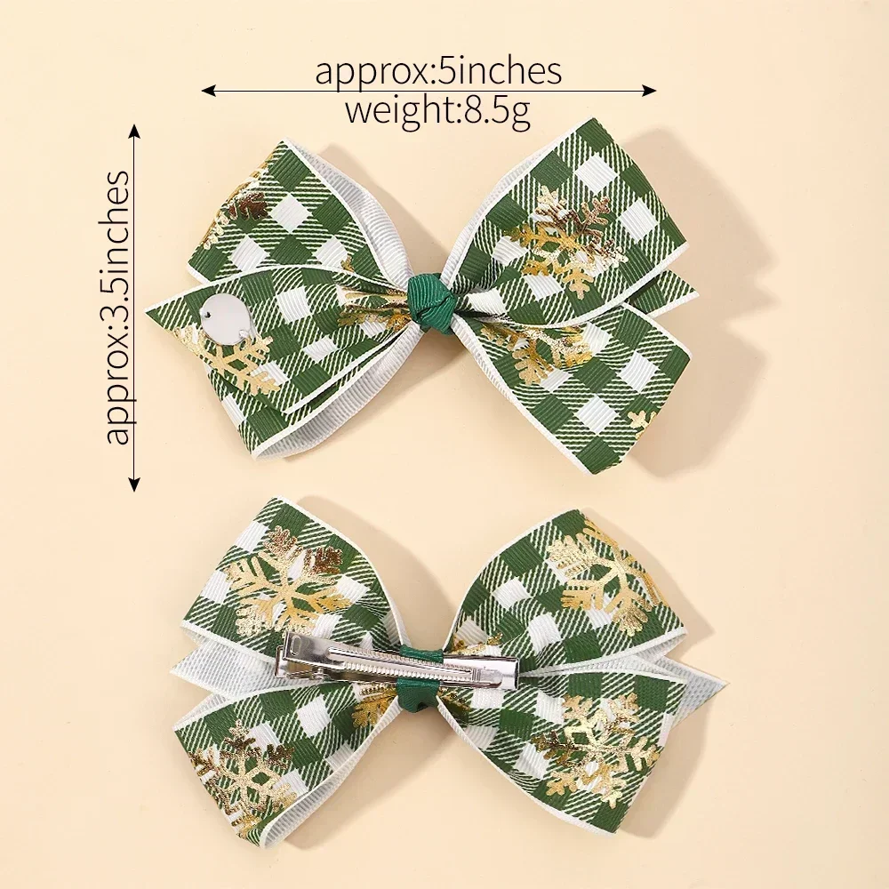 HAHAYL 2 шт. рождественские банты заколка для волос маленьких девочек лента с милым