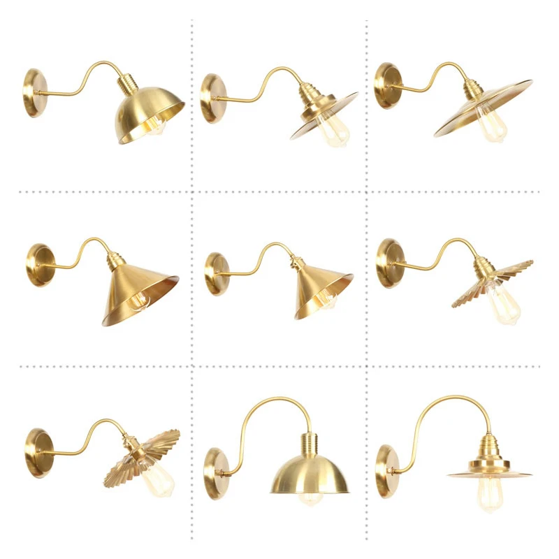 

Настенный светильник SANBUMG Nordic Gold iron, освещение для спальни E27, Эдисон, современное прикроватное освещение
