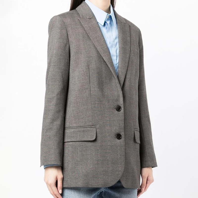 

Классический блейзер с орлом, Женский клетчатый костюм, летний пиджак, Модный женский пиджак с длинным рукавом, индивидуальное пальто