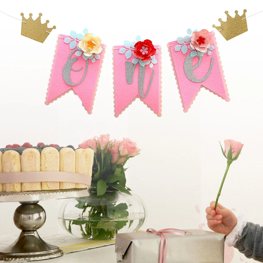 

Birthday Banner Baby First Highchair Chair High Party Garland Girl Decor Decorations 1St Shower Decoration Welcome Supplies