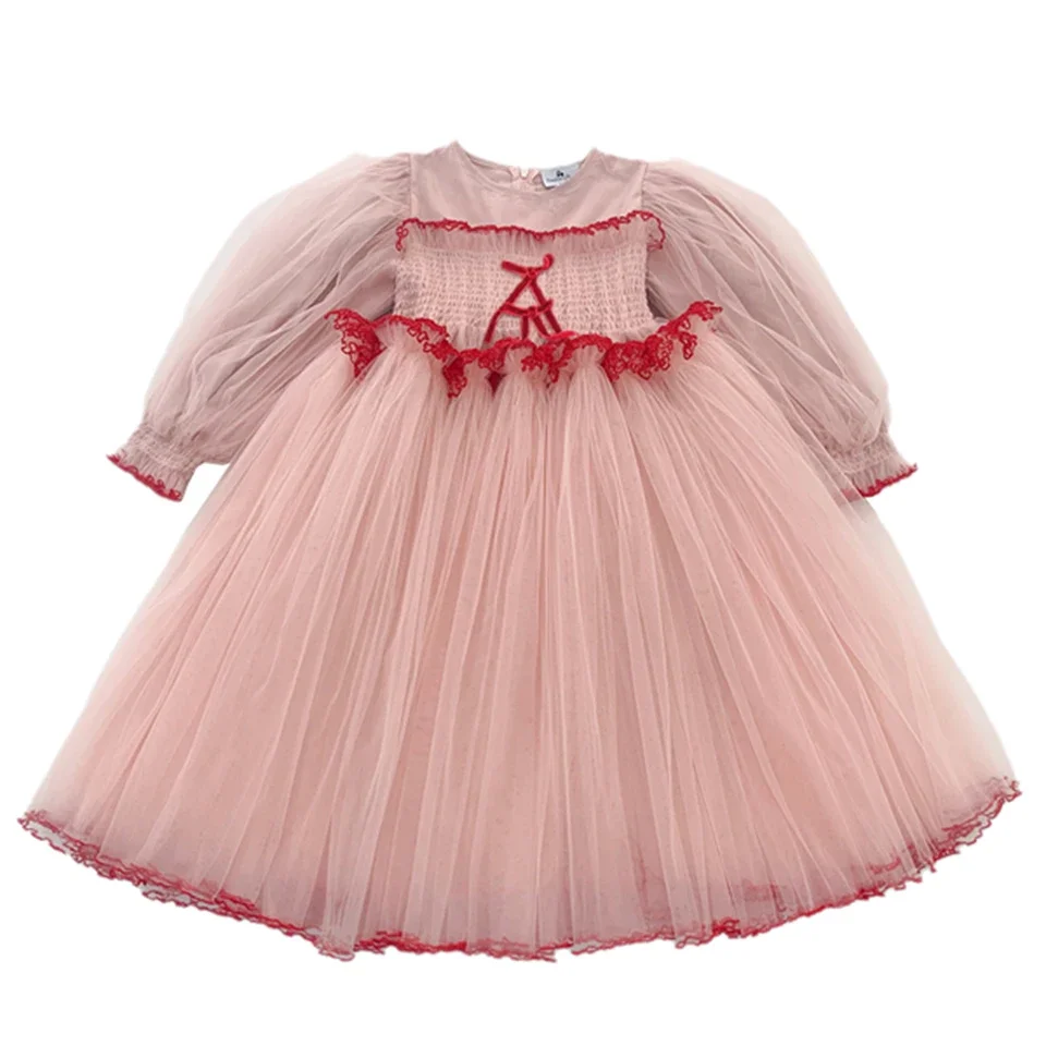 Сетчатое платье принцессы для девочек новинка 2024 RAS Осеннее детское газовое худи