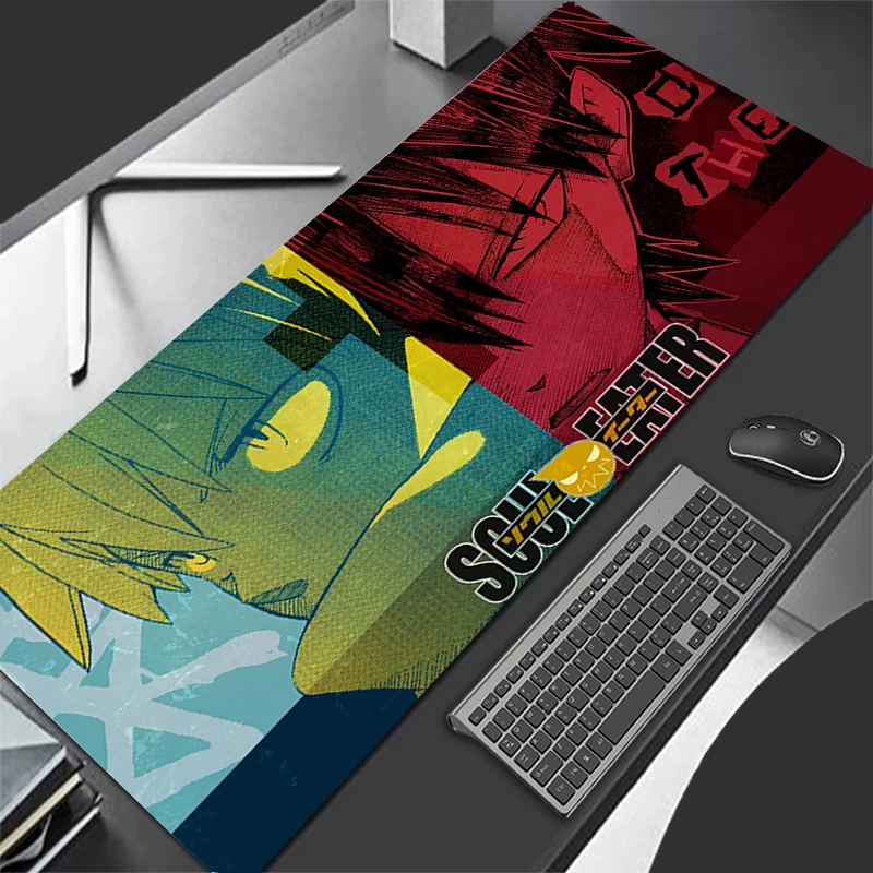 Большой коврик для мыши Soul Eater с аниме, офисный мягкий резиновый прочный игровой коврик для клавиатуры, ноутбука, 80 х40