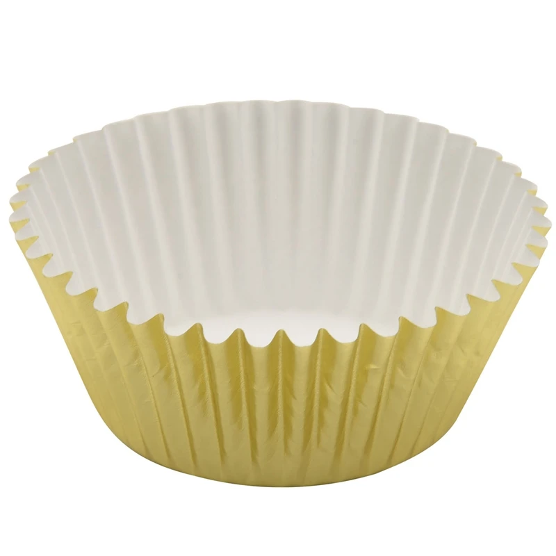 

A50I 500 Pcs Gold Mini Metallic Foil Cupcake Liners Baking Muffin Paper Cups Cases, Bottom 5Cm Dia