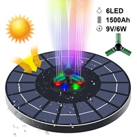 9v6w solar water fountain pump colorful with 6 led lights floating garden waterfall fountain pump bird baths pond lawn decor
