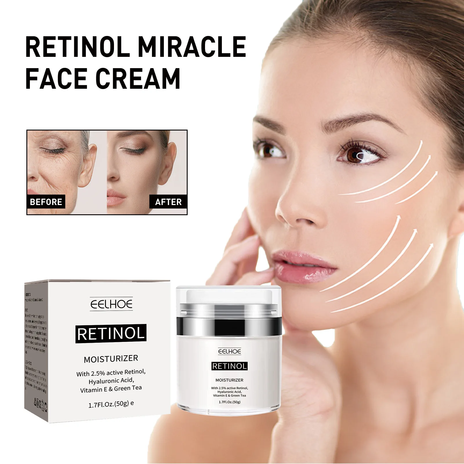 

50g Retinol Anti-aging Face Cream Brightens Skin Tone Moisturizes Reduces Fine Lines Around Eyes Tightens Wrinkles Lifts