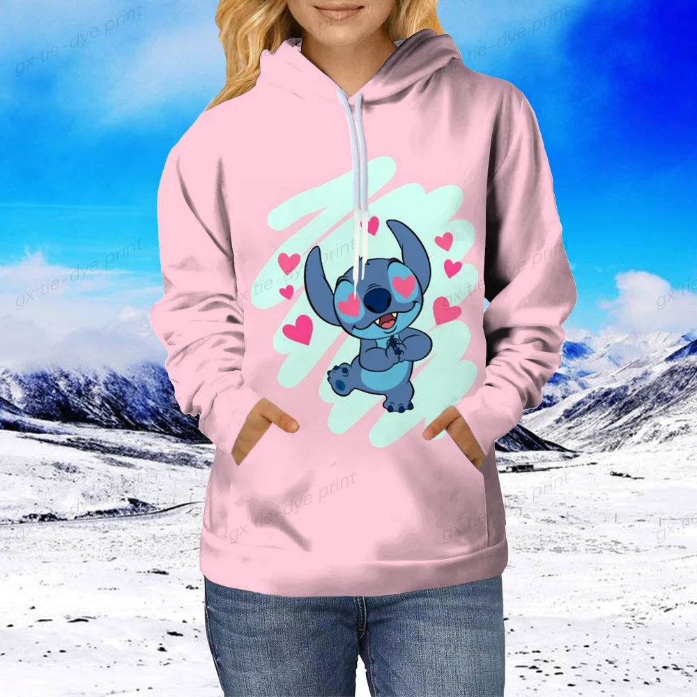 Свитшот с мультяшным принтом Ститч для мужчин и женщин одежда Диснея популярный