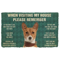 3d please remember basenji dogs house rules custom doormat non slip door floor mats decor porch doormat