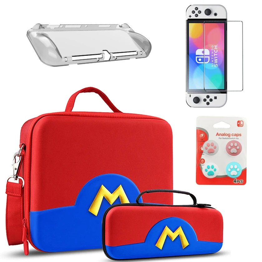 

Portable Storage Bag Hard Shell Carrying Case for Nintendo Switch Oled Console NS-Oled Gaming Accessories Shoulder Bags