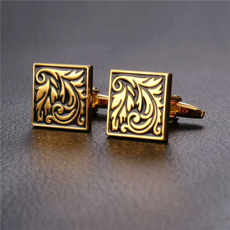 Запонки Collare для мужчин золотистые/Серебристые эмалированные запонки винтажные