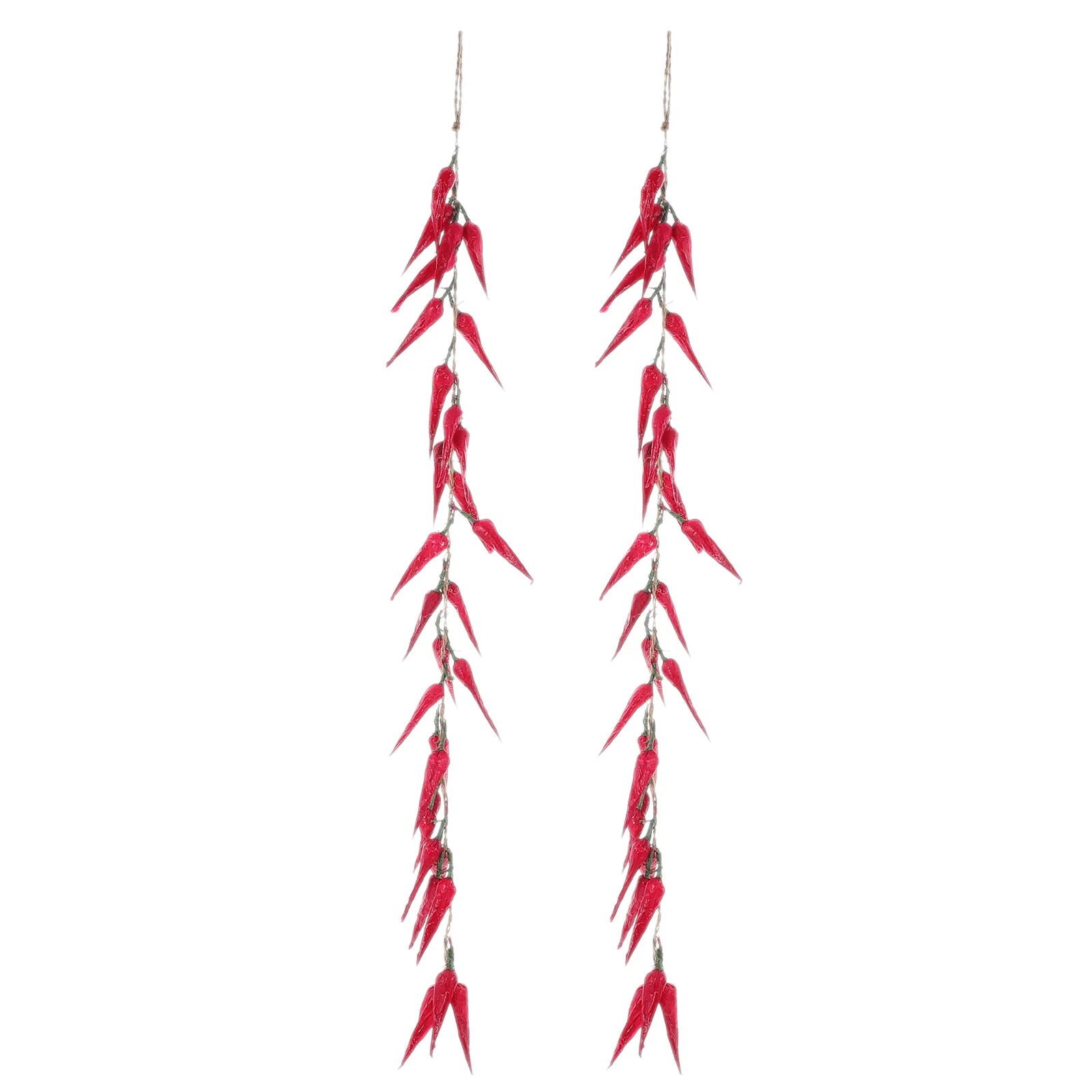 

2 Pcs Garlic Pepper Simulated Chili Skewers Simulation Peppers Hanging Strings Pendant 60X4X1CM Artificial Red Plastic