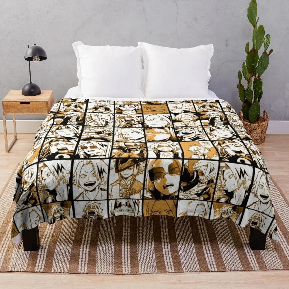 

BNHA Kaminari Denki collage Throw Blanket Flannel Fabric