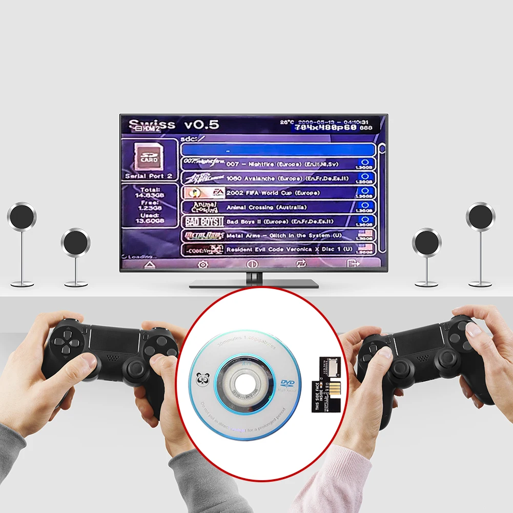 Адаптер SD2SP2 кардридер TF сменный Швейцарский диск загрузки мини DVD для NGC NTSC