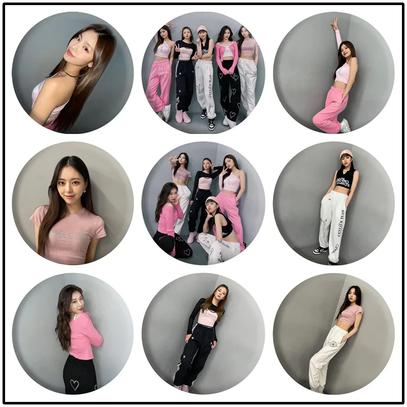 Круглый значок KPOP ITZY брошь с изображением танцующей фотографии булавки YUNA Yeji Ryujin