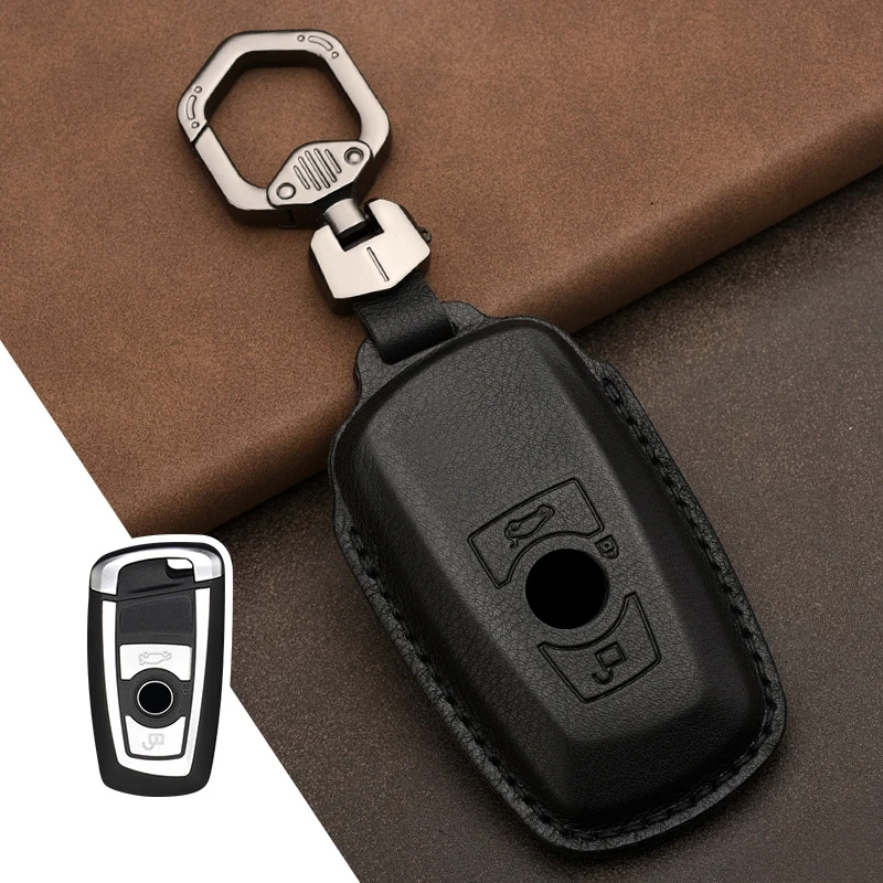 

Кожаный Автомобильный чехол для ключа с дистанционным управлением для BMW 1 2 3 4 5 6 7 серии X1 X3 X4 X5 X6 F30 F34 F10 F07 F20 G30 F15 F16 защитный чехол