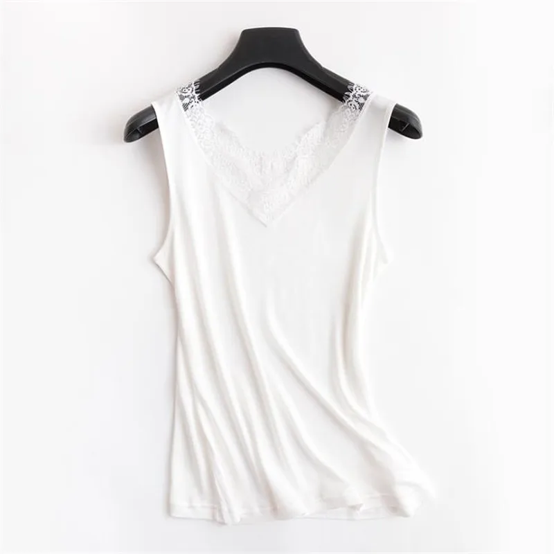 

Lady Tank Top Breathable Womens Blouses Silk Tops Female Summer Shirts Satin Off Shoulder Tees Women Sleeveless Top Lace Shirt