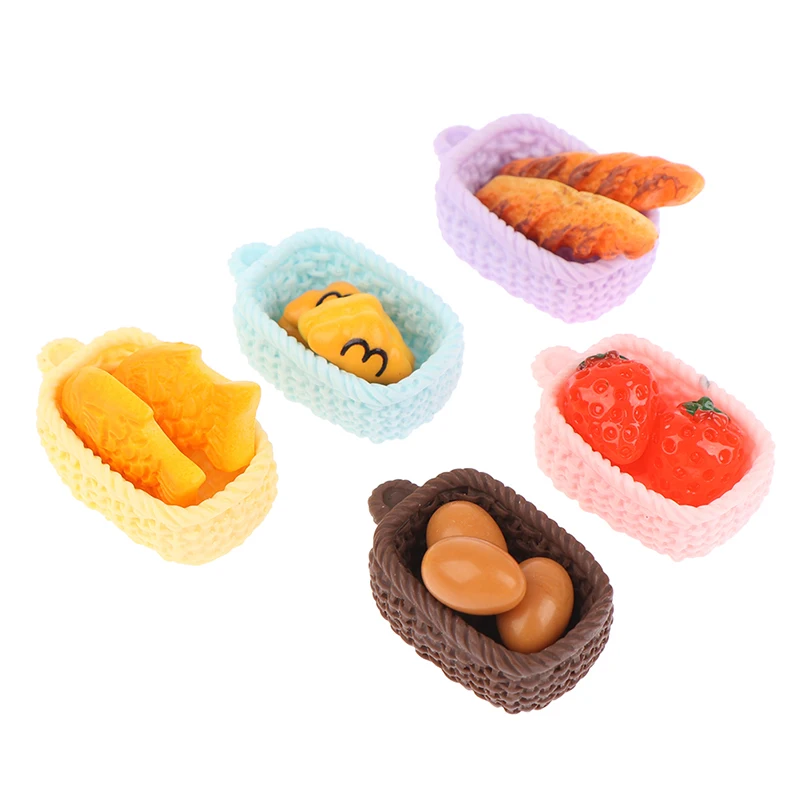 Горячая Акция кукольный домик бамбуковая корзина клубника яйцо хлеб Кухня Мини