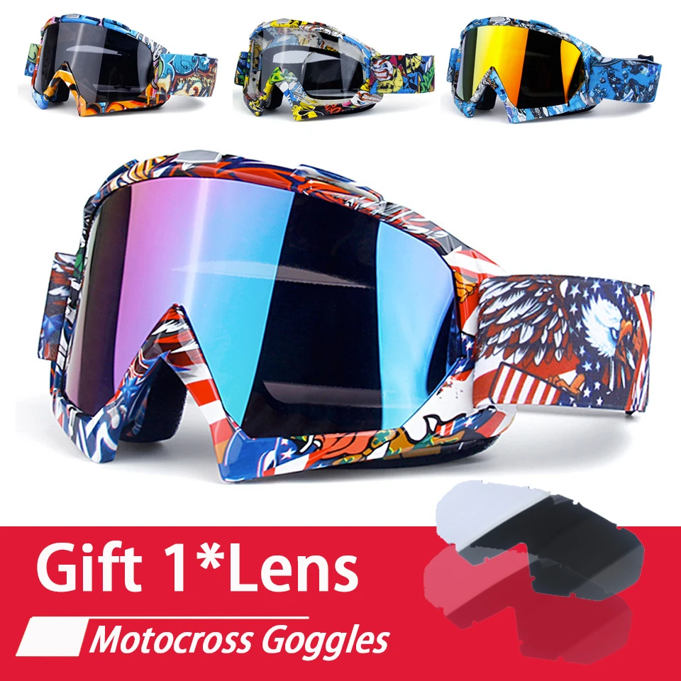 

High Strength Motocross Glasses Goggles Motorcycle Helmets Headwear Equipments Dirt Bike Gafas Anti-UV Rainproof Anti-fog